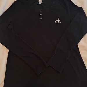 Calvin Klein Black Long Sleeve Tee Size M Excellent condition .